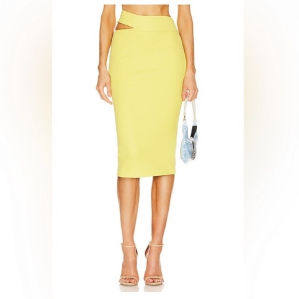 Michael Costello x Revolve Yellow Bodycon Skirt | M
